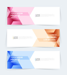 Wall Mural - geometric banner design with vector presentation template.