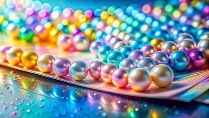 Poster - Captivating Pearlescent Paper Textures in Soft Pastel Hues Perfect for Crafting and Design Projects with a Focus on Color Reflection and Light Play