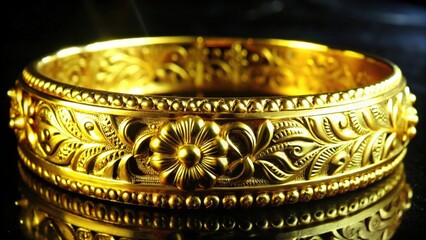 Sticker - Ornate Golden Bracelet with Floral Design