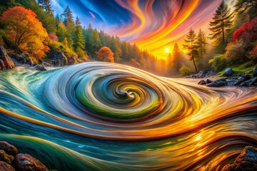 Poster - Captivating Swirl Patterns in Nature: A Candid Photography Exploration of Colorful Abstract Designs and Natural Elements