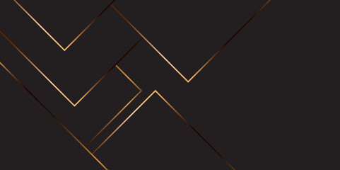 Poster - Design geometric tile gold on black background with triangle shape. Geometric dark material background. Elegant abstract shiny luxury black gold background for wallpaper, banner, cover or Presentation