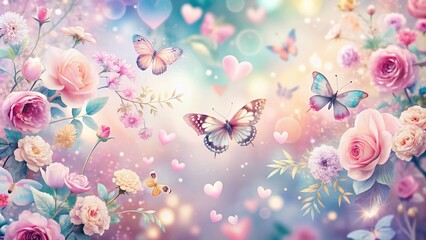 Poster - Charming Girly Backgrounds for Computer Desktops Featuring Soft Pastels, Floral Patterns, and Playful Elements to Brighten Your Workspace and Inspire Creativity Every Day