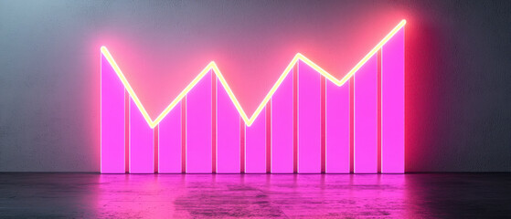 Poster - Futuristic neon graph visualization with vibrant pink colors