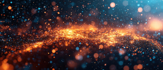 Aufkleber - vibrant abstract background with glowing particles and bokeh effects
