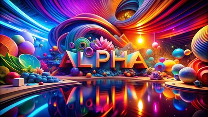 Poster - Conceptual Photography Exploring Alpha Backgrounds: Bold Colors, Textures, and Shapes Creating a Dynamic Visual Experience in Various Artistic Settings