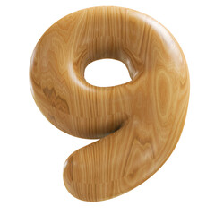 Poster - 3D Wooden Number 9