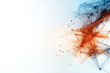 Poster - A mesmerizing abstract pattern showing a dynamic network of light strands and nodes, representing the interconnectedness and flow of digital information.