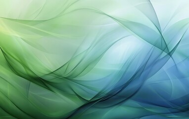 Poster - Soft Flowing Abstract Background in Shades of Green and Blue for Presentation or Design Use with Smooth Gradients and Elegant Curves