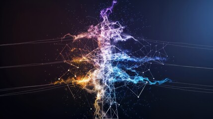 Poster - Visualizing algorithmic energy distribution networks a geometric power grid perspective with soft electric colors and technological insights