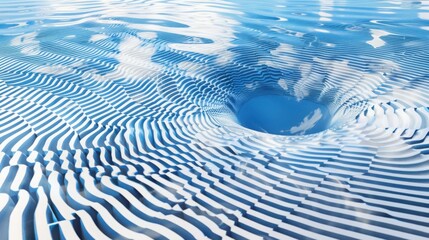 Poster - Creating algorithmic wave patterns in soft blue gradient colors a mathematical exploration of water surface geometry