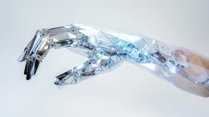 Poster - Exploring the future biomimetic robotic hand design laboratory digital visualization futuristic environment geometric muscle fiber concept