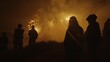 © Berkah - Silhouettes of People Watching Fireworks