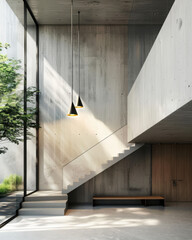 Aufkleber - Creating modern geometric shadows with a minimalist lamp in a contemporary space