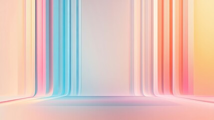 Poster - A soft, gradient backdrop with vertical lines in pastel colors, creating an ethereal and modern ambiance.