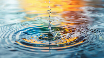 Poster - Captivating water ripple effects natural setting abstract close-up vibrant textures minimalist concept