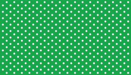 Poster - Abstract random flying colorful confetti. white polka dots in the green background. polka dot seamless pattern. fabric, textile, gift wrapping paper, wallpaper. vector illustration