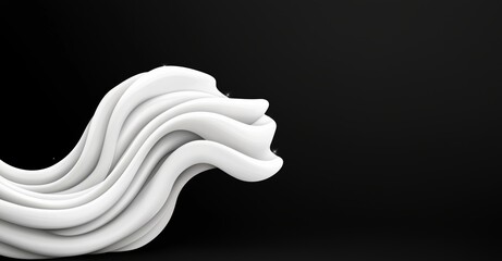Poster - A realistic modern illustration of a white swirl fragrance wind, complete with glow effects and snow particles, capturing the motion of a cold, fresh breeze with snowflakes and bright luminous