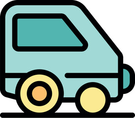 Poster - Cartoon delivery van icon representing shipping, logistics and transportation services
