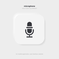 Fototapete - Podcast, broadcast, webcast icon. Voicemail sign. Voice chat icon. Recording symbol. Mute icon. 3D Phone microphone icon for UI UX, mobile app, presentations with soft UI, push button.