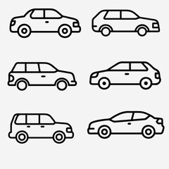 Wall Mural - set of cars icon silhouette vector illustration