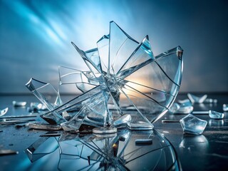 Poster - Minimalist Broken Glass Background for Creative Designs and Modern Art Projects, Perfect for Textures, Overlays, and Stylish Backdrops in Photography and Graphic Design