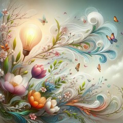 Poster - Spring Breeze The fresh gentle spring breeze carries new ideas s