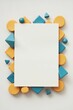 © Lull - Blank note shapes background. Geometric shapes frame a white card.  Clean, modern design; ideal for presentations or announcements.