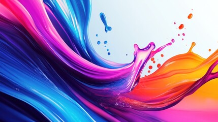 Poster - Vibrant Color Splash: An Abstract Masterpiece of Hues and Movement
