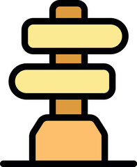 Poster - Simple icon of a blank double signpost standing on a base, ideal for indicating directions or choices