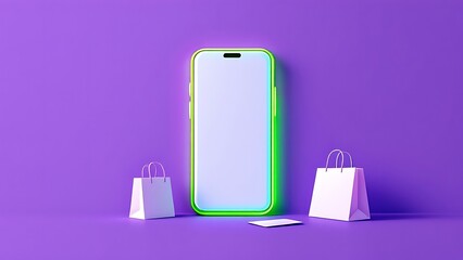 Wall Mural - Business ecommerce or online shopping concepts with smartphone