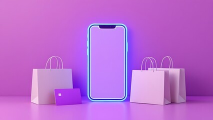 Wall Mural - Business ecommerce or online shopping concepts with smartphone