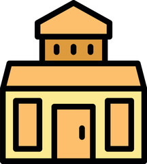 Poster - Beige two story building with pitched roof and three windows in the attic is ready for its new owners