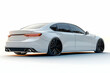 © queen - 3D Realistic White Car Illustration - Luxury Sedan