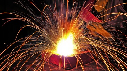 Poster - Sparks Flying From a Metal Welding Operation