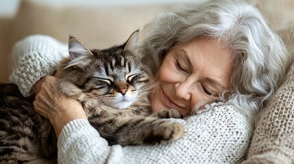 Poster - Compassionate vet placing a reassuring hand on a pet owner's shoulder in a calming setting Stock Photo with side copy space