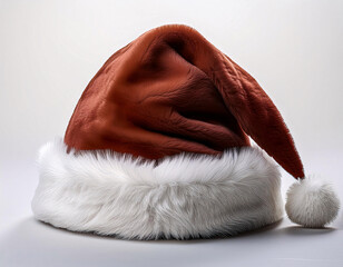 Wall Mural - A festive red Santa hat with white fur trim, perfect for the holiday season