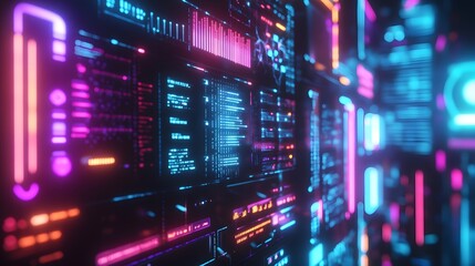 Aufkleber - A hybrid workspace where AI-driven tools display 3D glowing task prioritization systems complemented by 2D performance indicators. 4k resolution, Cinematic Scene