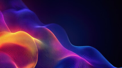 Poster - Abstract Waves of Colorful Light in Motion with Smooth Gradients and Flowing Curves for a Modern Digital Background or Graphic Design
