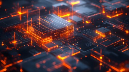 Aufkleber - A professional presenting IoT-powered productivity tools using 3D glowing task prioritization models and 2D actionable plans. 4k resolution, Cinematic Scene