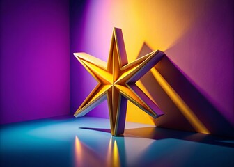 Poster - Stunning Product Photography Featuring a Bold Asterisk Sign with Elegant Shadows and Textures, Perfect for Marketing and Branding Use in Digital and Print Media