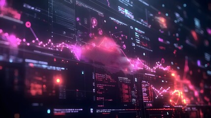 Poster - A collaborative workspace featuring IoT-enabled team dashboards showing 3D glowing resource management visuals and 2D feedback tools. 4k resolution, Cinematic Scene