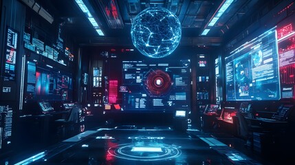 Poster - A collaborative workspace showcasing IoT-enabled productivity hubs with 3D glowing task allocation dashboards and 2D live updates. 4k resolution, Cinematic Scene