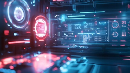 Poster - A collaborative workspace showcasing IoT-enabled productivity hubs with 3D glowing task allocation dashboards and 2D live updates. 4k resolution, Cinematic Scene
