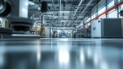 Poster - A spacious industrial facility with machinery and equipment in a clean environment.