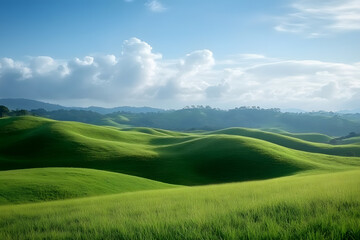 Wall Mural - Hills grassland landscape outdoors.