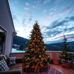  Christmas tree in a home christmas tree holiday winter festive celebration   