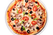© -=RRZMRR=- - Pizza capricciosa with mozzarella cheese baked ham mushrooms, top view
