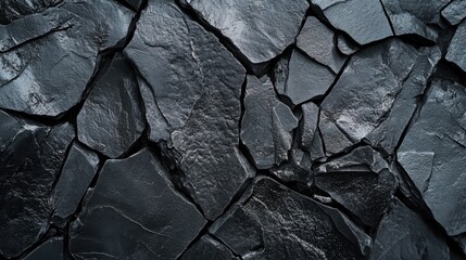 Poster - Dark Textured Natural Slate Rock Surface Background Suitable for Various Design and Creative Projects in Architecture, Interior Design, and Outdoor Spaces