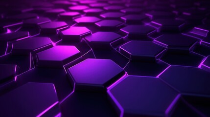 Poster - Abstract Hexagon Pattern: Purple Geometric Background