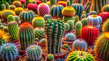 Fototapete - Vibrant Collection of Free Clipart Cactus Illustrations Perfect for Digital Projects and Creative Designs in a Variety of Styles and Colors for All Your Graphic Needs